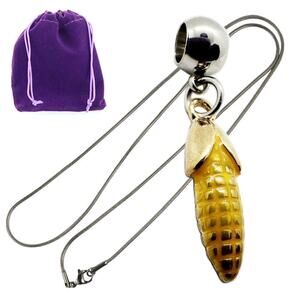 Corn Cob Necklace Food Vegetable Pendant Jewelry